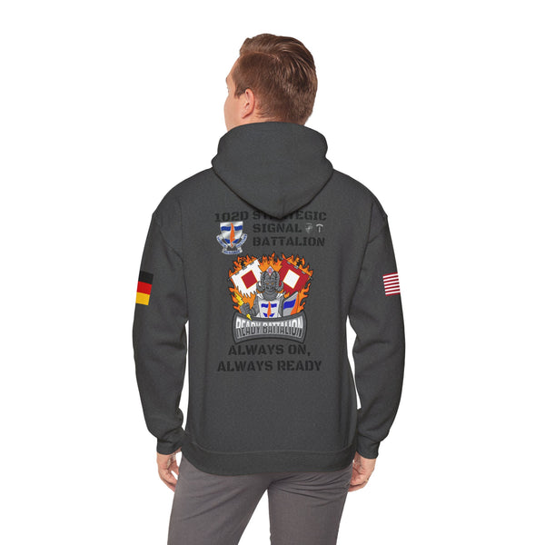 S4 - Option 1 - 102D SSB - Flags on Sleeves - Unisex Heavy Blend™ Hooded Sweatshirt