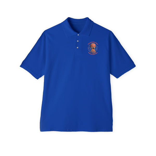 CAB Big Brains - Orange text - Men's Piqué Polo