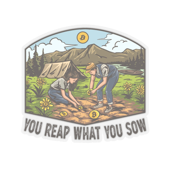 Bitcoin Camping Reap and Sow - Kiss-Cut Stickers