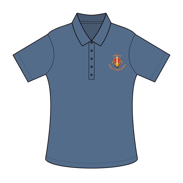 AAB Sword - Orange text - Ladies Fine Pique Blend Polo