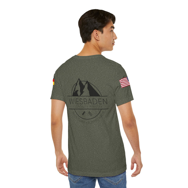 WHM - Flag on Sleeves - Unisex Jersey Short Sleeve Tee