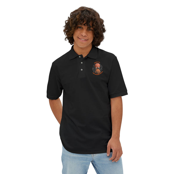 CAB Brain - Orange text - Men's Piqué Polo