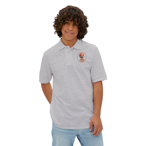 CAB Big Brains - Orange text - Men's Piqué Polo