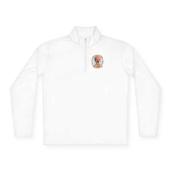 CAB Big Brains - Orange text - Unisex Quarter-Zip Pullover