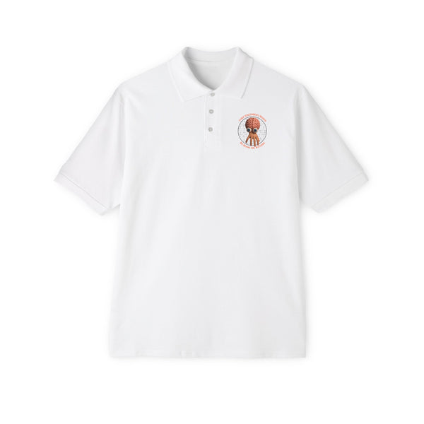 CAB Big Brains - Orange text - Men's Piqué Polo