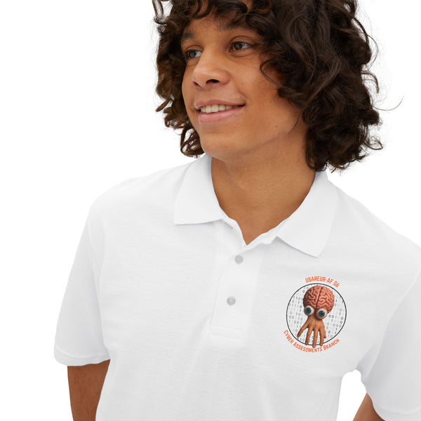 CAB Brain - Orange text - Men's Piqué Polo