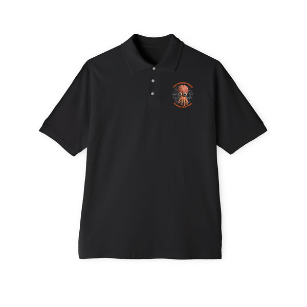 CAB Big Brains - Orange text - Men's Piqué Polo