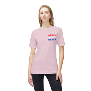 America x3 !  Unisex Midweight T-shirt, Made in USA