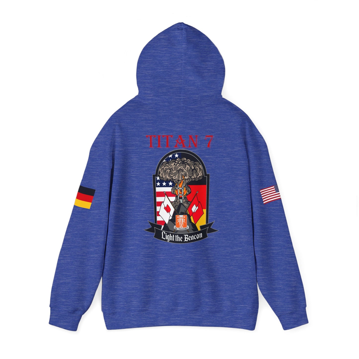 Titan 7 Call Sign -  USANEC-S - Flags on Sleeves - Unisex Heavy Blend™ Hooded Sweatshirt