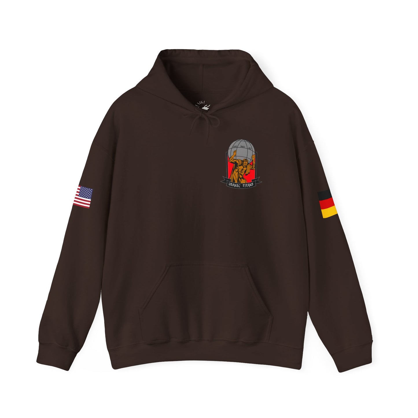 Titan 7 Call Sign -  USANEC-S - Flags on Sleeves - Unisex Heavy Blend™ Hooded Sweatshirt