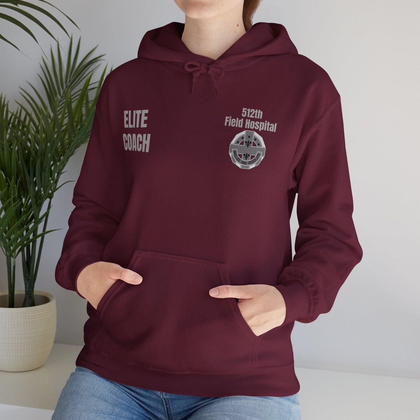 Elite Coach - 512th Field Hospital - Unisex Heavy Blend™ Hooded Sweatshirt - Printed in USA