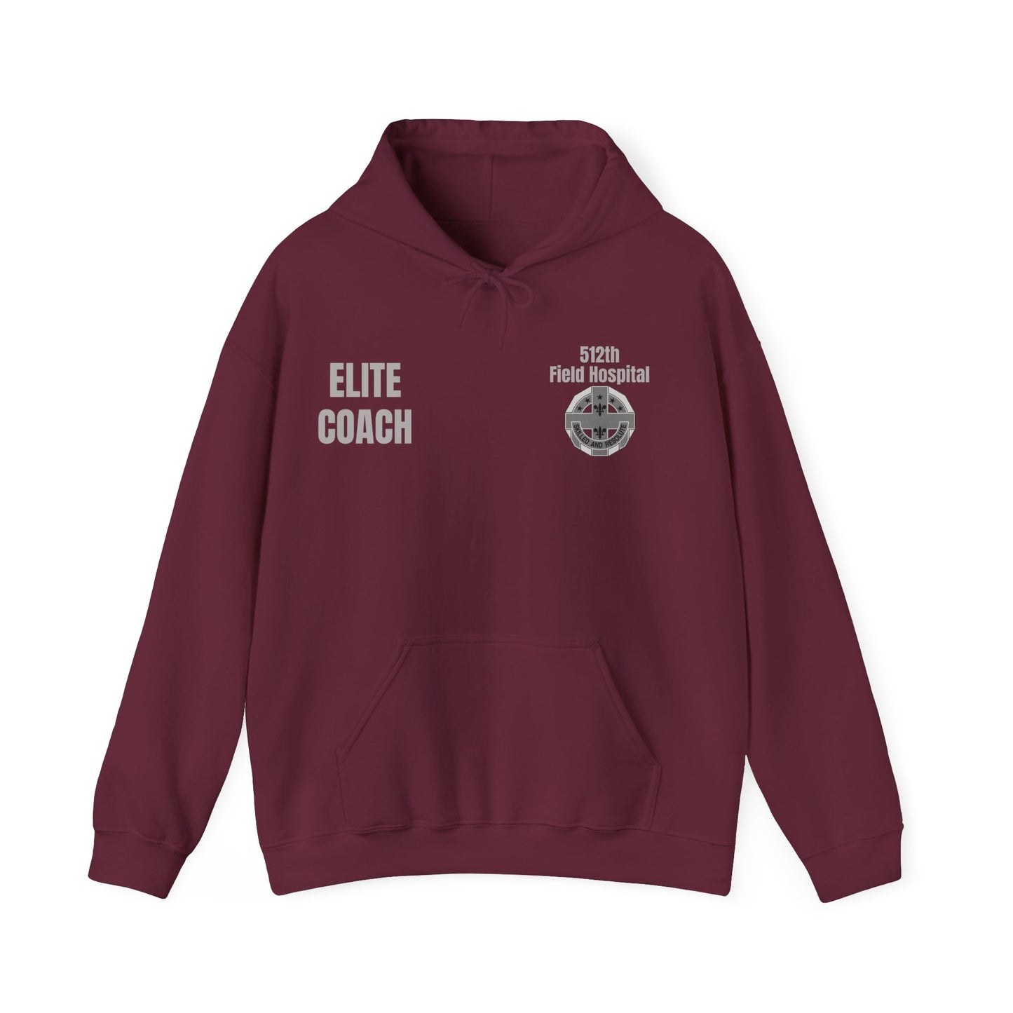 Elite Coach - 512th Field Hospital - Unisex Heavy Blend™ Hooded Sweatshirt - Printed in USA