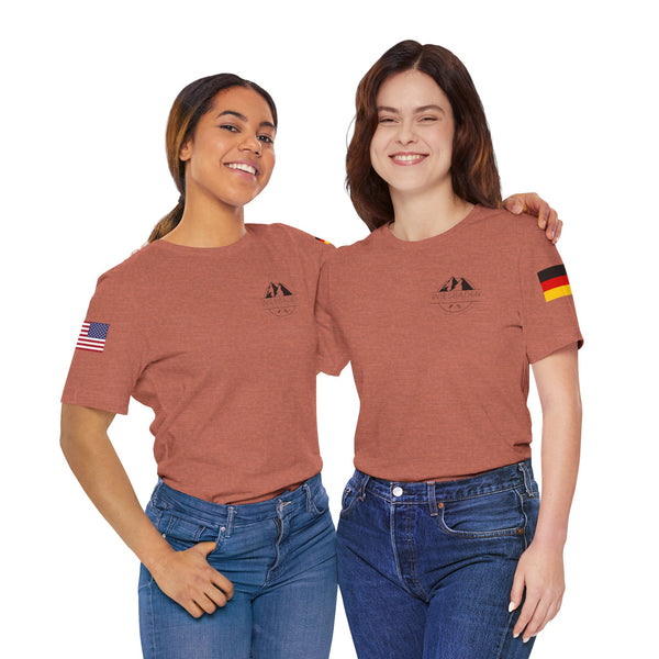 WHM - Flag on Sleeves - Unisex Jersey Short Sleeve Tee