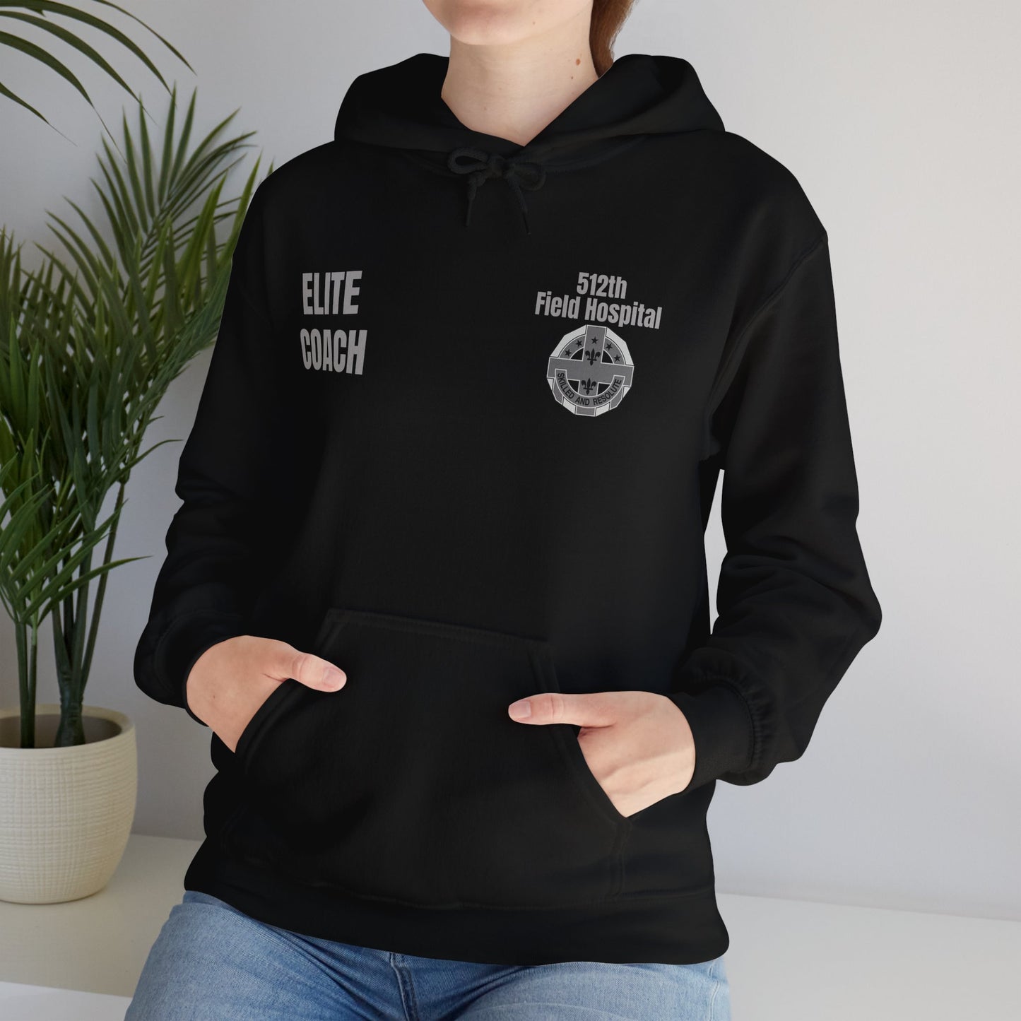 Elite Coach - 512th Field Hospital - Unisex Heavy Blend™ Hooded Sweatshirt - Printed in USA