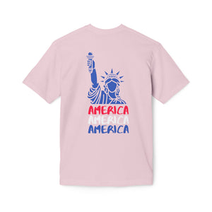 America x3 !  Unisex Midweight T-shirt, Made in USA