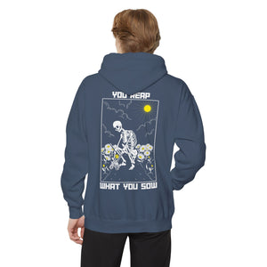 Sow Smiles - Skeleton Back - Unisex Garment-Dyed Hoodie