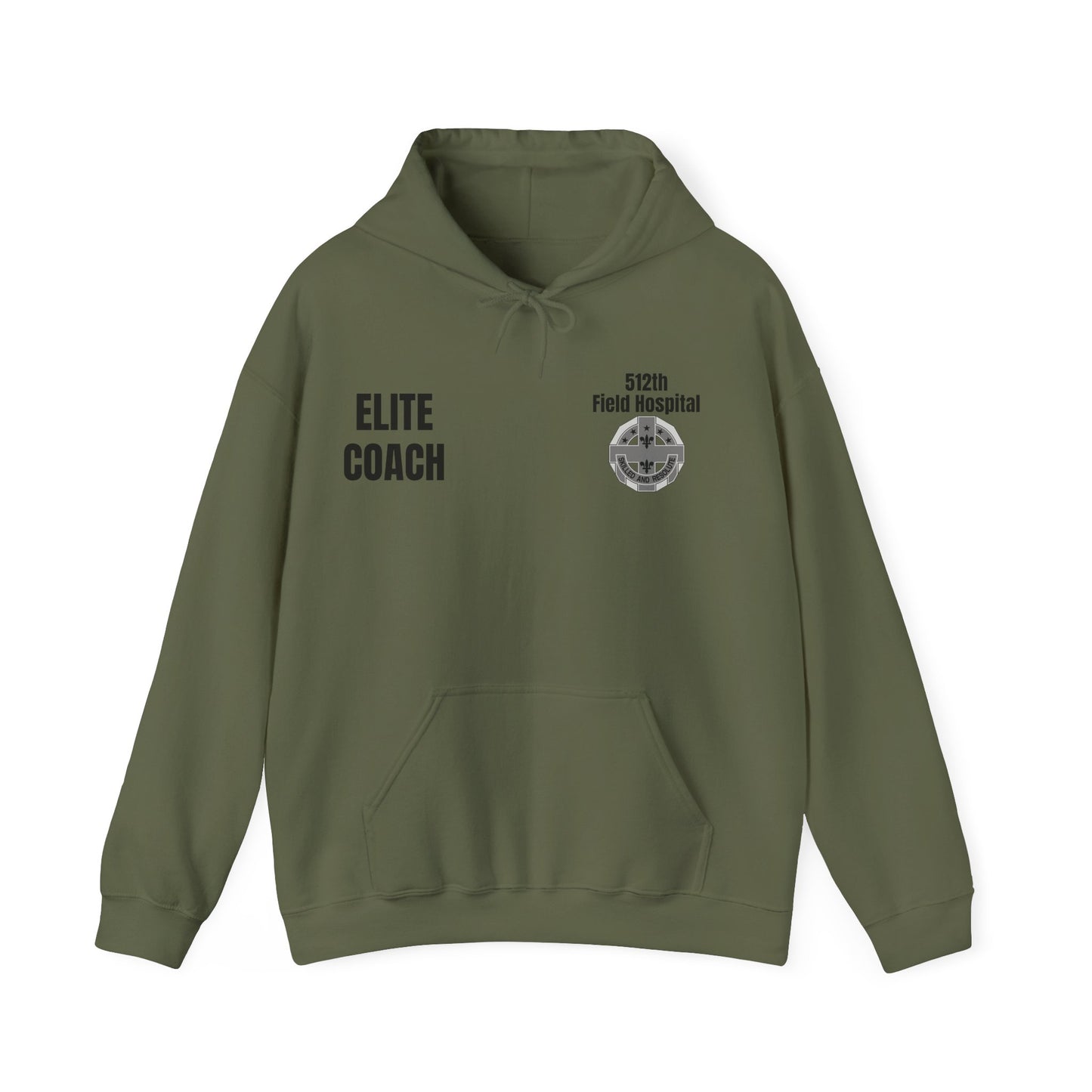 Elite Coach - 512th Field Hospital - Unisex Heavy Blend™ Hooded Sweatshirt - Printed in USA