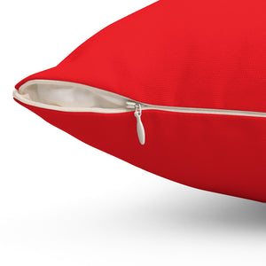 Signal Flag - White Square on Red - Spun Polyester Square Pillow