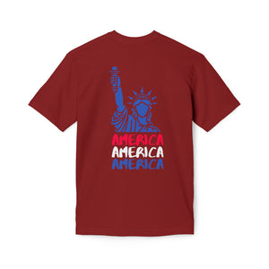 America x3 !  Unisex Midweight T-shirt, Made in USA