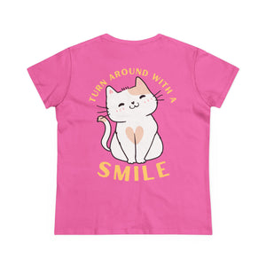 Turn Around With A Smile - Women's Midweight Cotton Tee