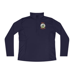 CSD Dragon - Orange text - Ladies Quarter-Zip Pullover