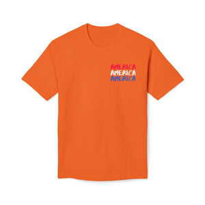 America x3 !  Unisex Midweight T-shirt, Made in USA