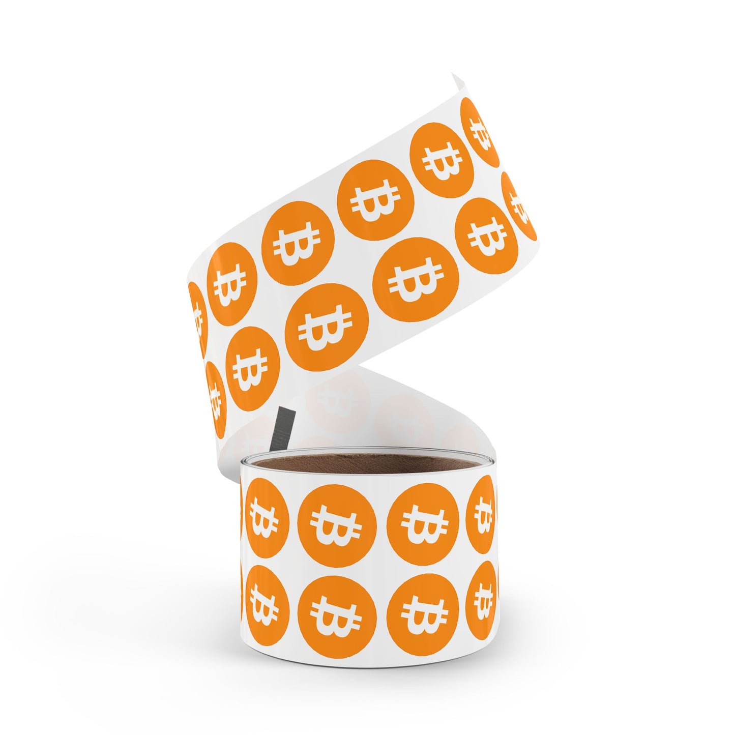 Bitcoin Round Sticker Label Rolls