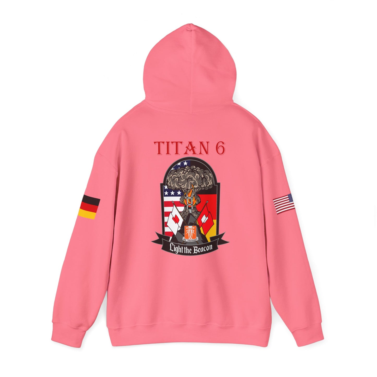 Titan 6 Call Sign -  USANEC-S - Flags on Sleeves - Unisex Heavy Blend™ Hooded Sweatshirt