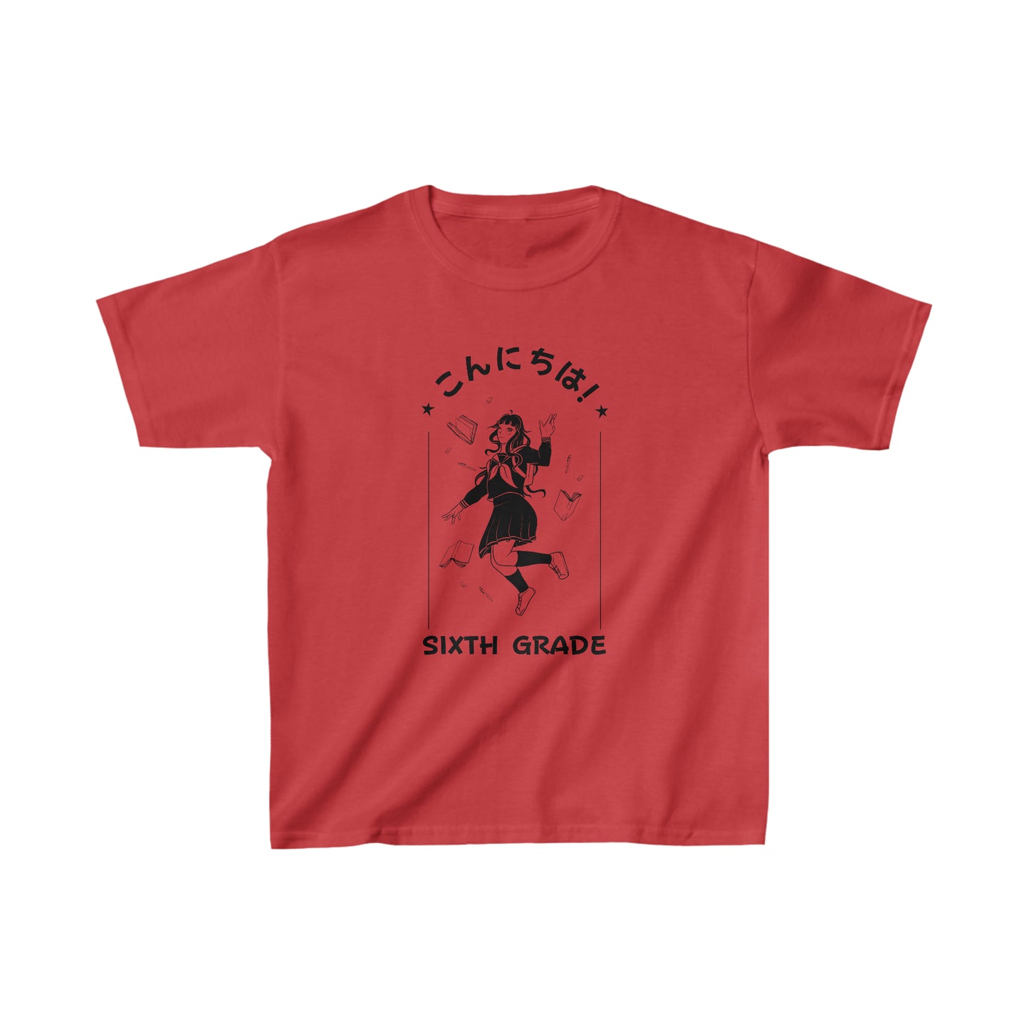 Konnichiwa Sixth Grade - Kids Heavy Cotton™ Tee