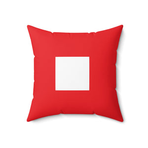 Signal Flag - White Square on Red - Spun Polyester Square Pillow