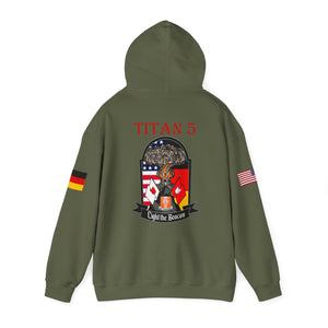 Titan 5 Call Sign -  USANEC-S - Flags on Sleeves - Unisex Heavy Blend™ Hooded Sweatshirt