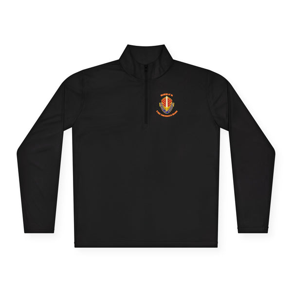 CAB Sword - Orange text - Unisex Quarter-Zip Pullover