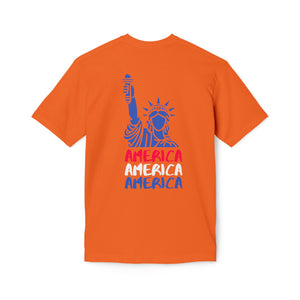 America x3 !  Unisex Midweight T-shirt, Made in USA