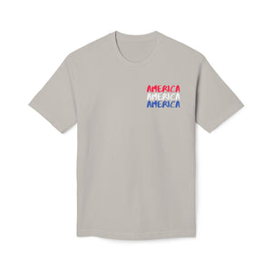 America x3 !  Unisex Midweight T-shirt, Made in USA