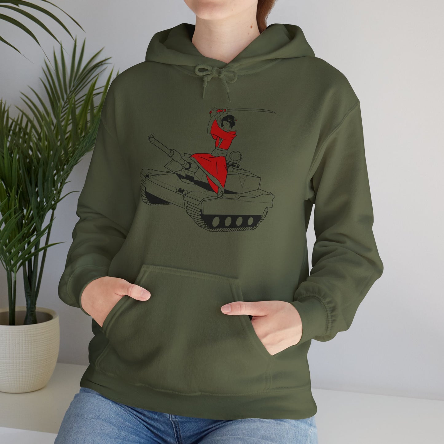 Samurai on a Tank on a Hoodie