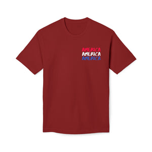 America x3 !  Unisex Midweight T-shirt, Made in USA