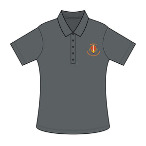 AAB Sword - Orange text - Ladies Fine Pique Blend Polo