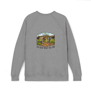 Sow Smiles! - Farmer Back - Unisex Sponge Fleece Raglan Sweatshirt