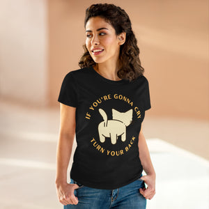 Turn Around With A Smile - Women's Midweight Cotton Tee