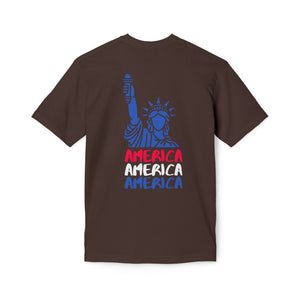America x3 !  Unisex Midweight T-shirt, Made in USA