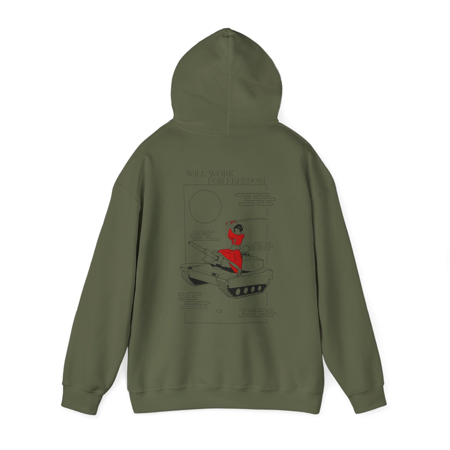 Samurai on a Tank on a Hoodie