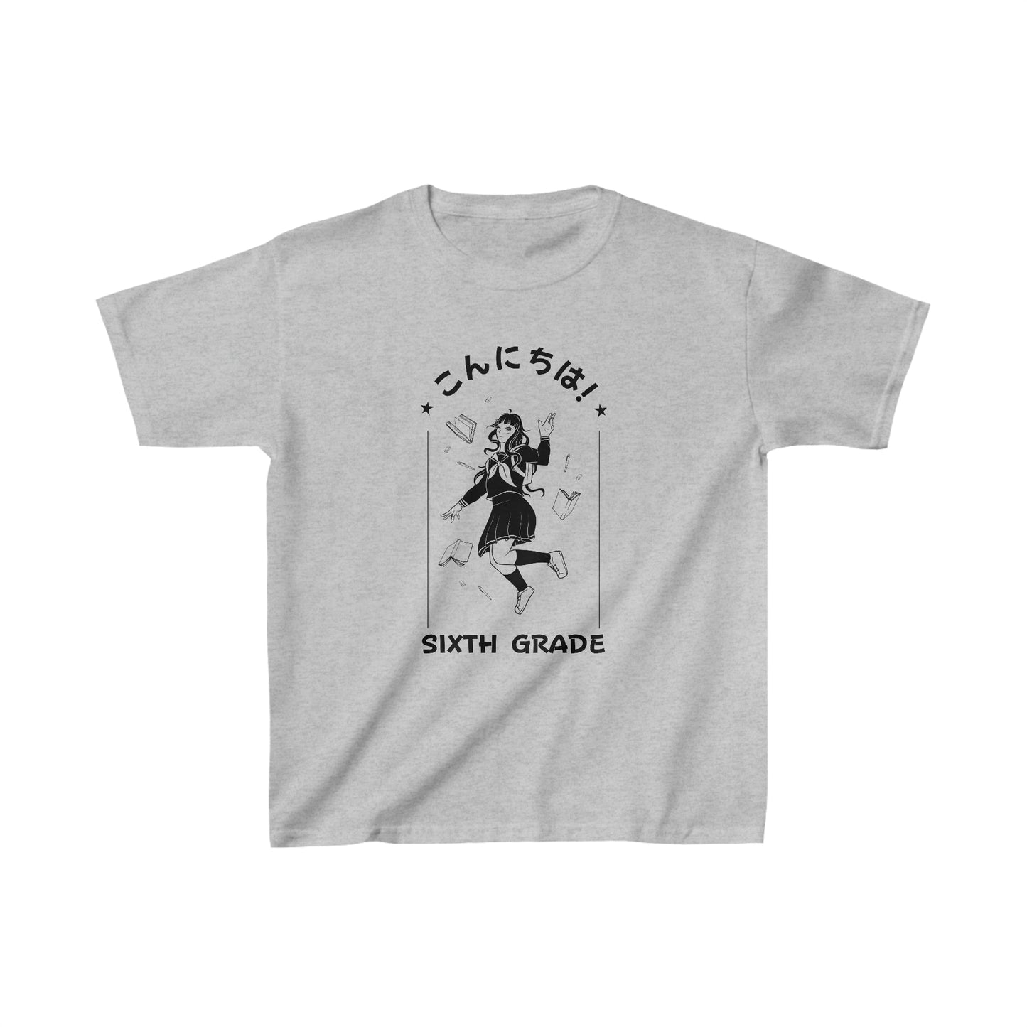 Konnichiwa Sixth Grade - Kids Heavy Cotton™ Tee