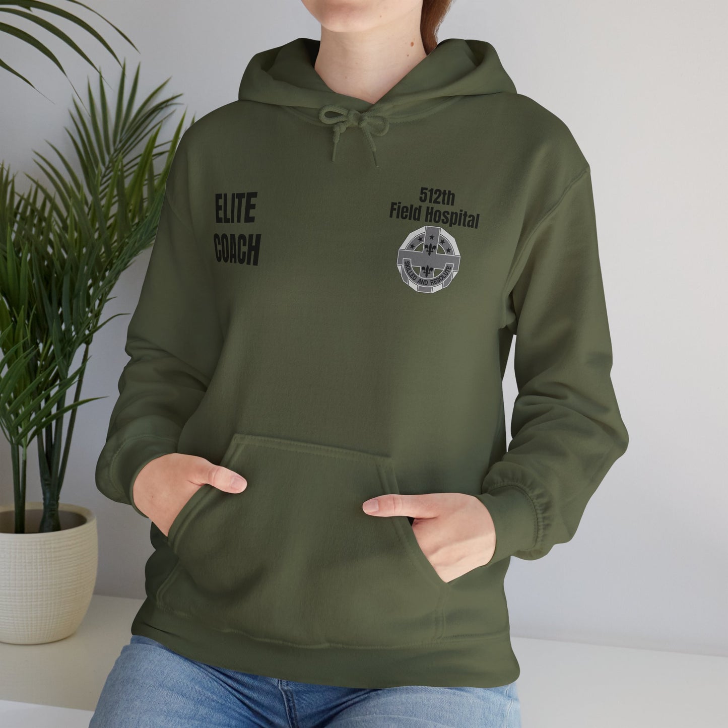 Elite Coach - 512th Field Hospital - Unisex Heavy Blend™ Hooded Sweatshirt - Printed in USA