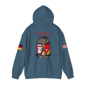 Titan 5 Call Sign -  USANEC-S - Flags on Sleeves - Unisex Heavy Blend™ Hooded Sweatshirt