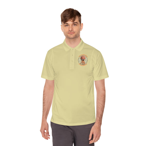 CAB Big Brains - Orange text - Men's Sport Polo Shirt