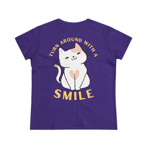 Turn Around With A Smile - Women's Midweight Cotton Tee
