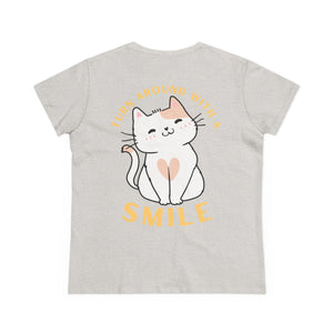 Turn Around With A Smile - Women's Midweight Cotton Tee