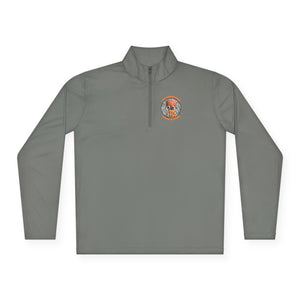 CAB Big Brains - Orange text - Unisex Quarter-Zip Pullover