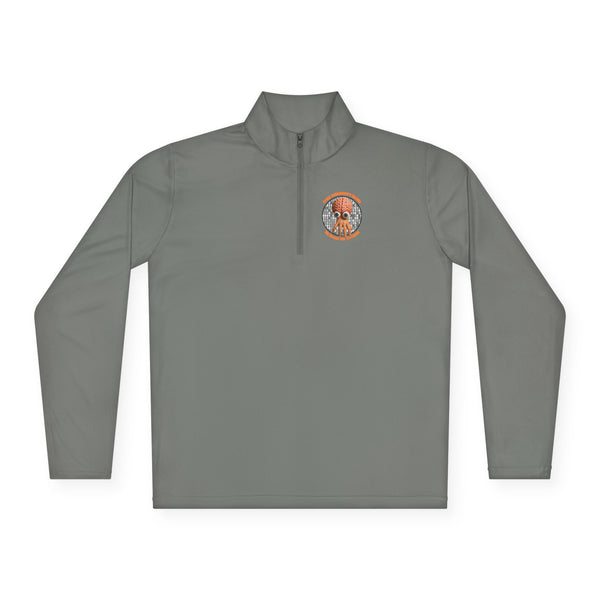 CAB Big Brains - Orange text - Unisex Quarter-Zip Pullover