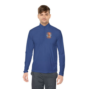 CAB Big Brains - Orange text - Unisex Quarter-Zip Pullover